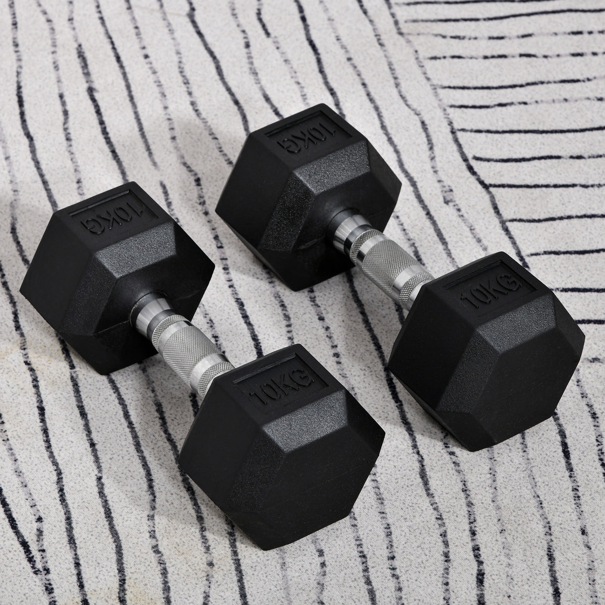 Hexagonal Dumbbells Kit Weight Lifting Exercise for Home Fitness 2x10kg