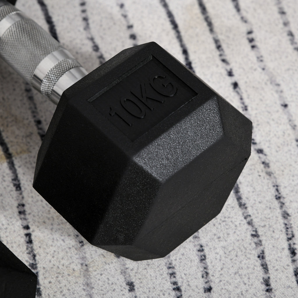Hexagonal Dumbbells Kit Weight Lifting Exercise for Home Fitness 2x10kg