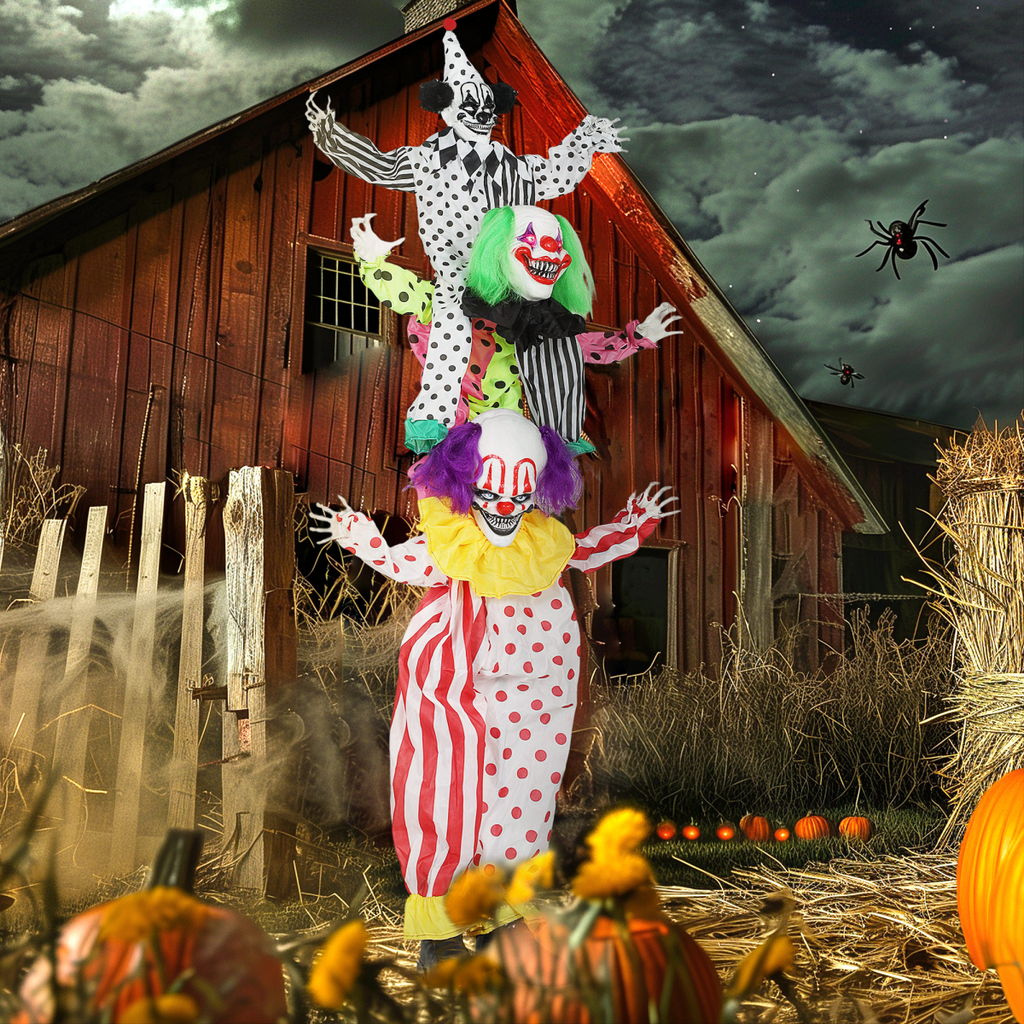 Sound-Activated Stacking Halloween Clowns