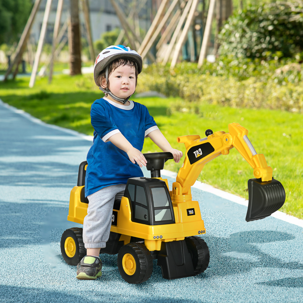 CAT Licensed Kids Construction Ride-On Digger with Shovel, for 1-3 Years