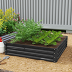 Raised Garden Bed Gardner Frame Outdoor Planter Kit Flower Vegetables Grey