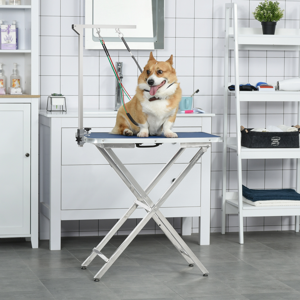 Adjustable Pet Grooming Arm Foldable Grooming Holder with Clamp, for Medium Dogs