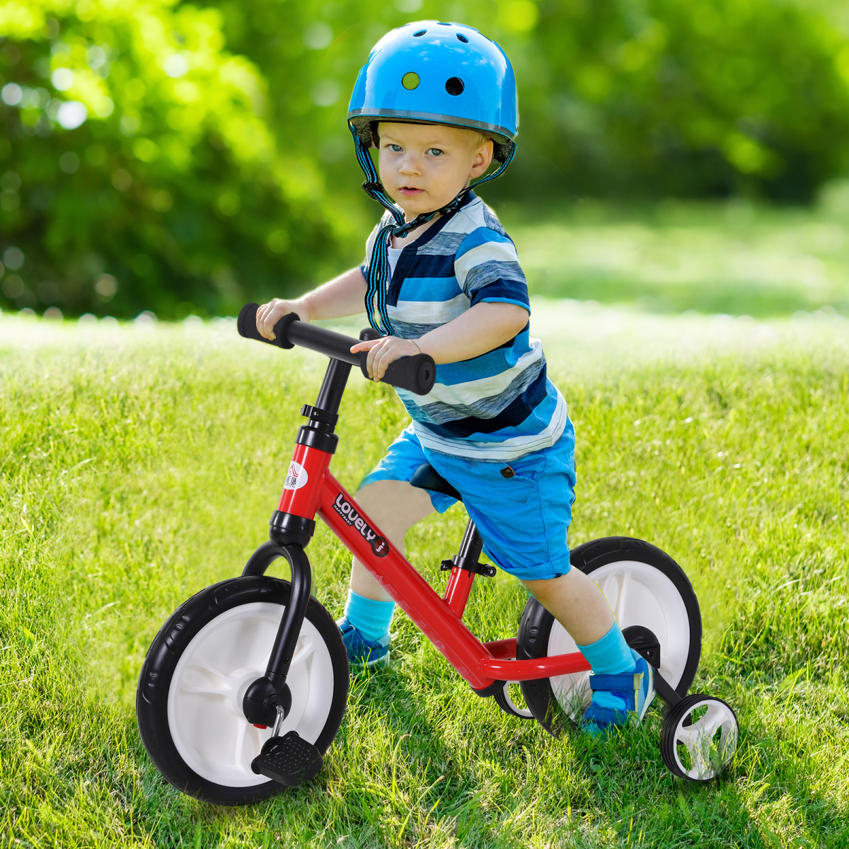 Kids Balance Training Bike Toy with Stabilizers For Child 2-5 Years Red