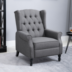 Recliner Armchair for Living Room Fabric Reclining Chair w/ Footrest Light Grey