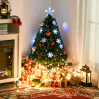 3FT Green Fibre Optic Artificial Christmas Tree LED Snowflakes Fireproofing