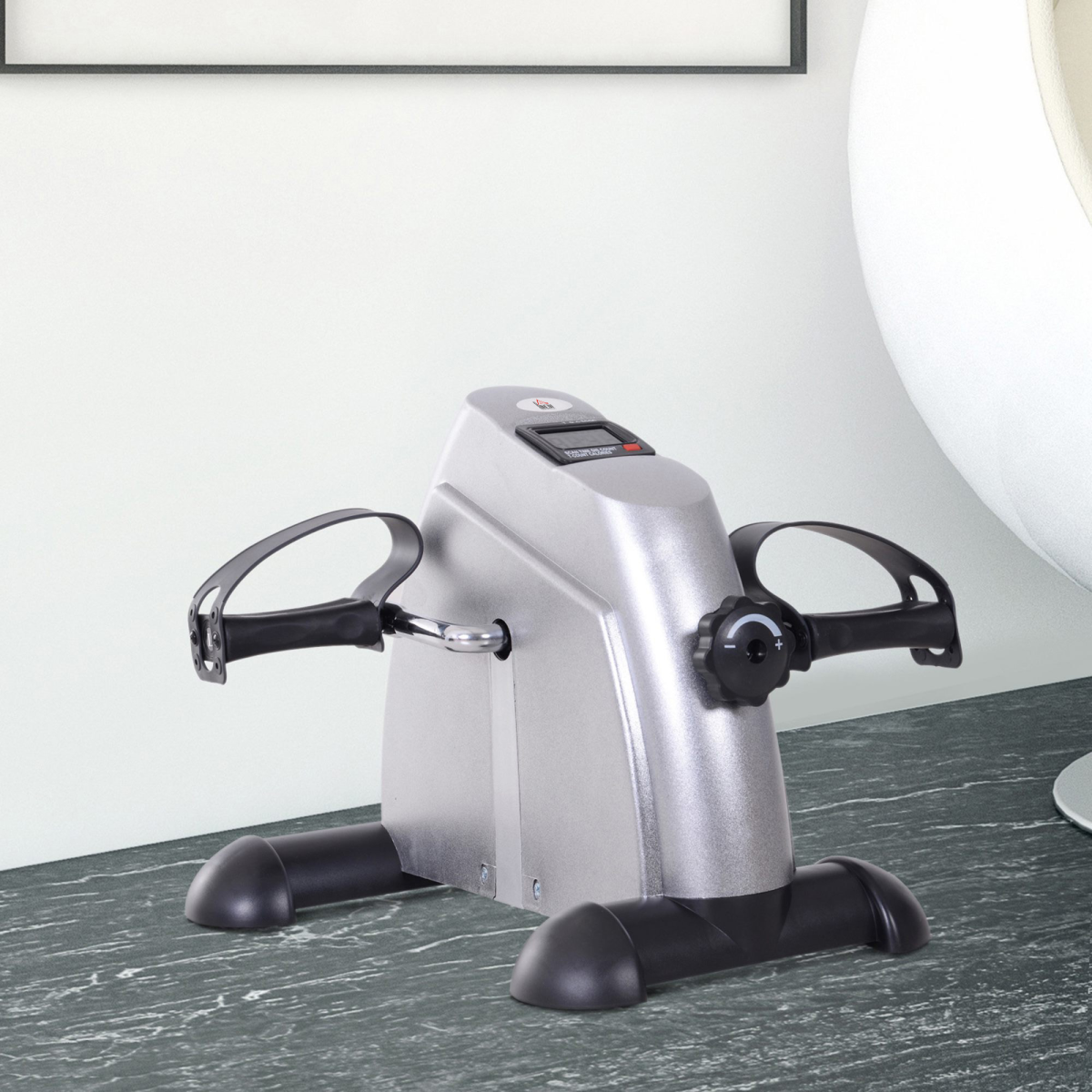 Mini Exercise Bike Portable Pedal Manual Machine Indoor Fitness Silver