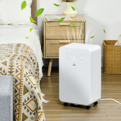 10L/Day Portable Quiet Air Dehumidifier with Purifier, Timer, 5 Modes