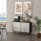 Sideboard Storage Cabinet for Living Room with Adjustable Shelves Black