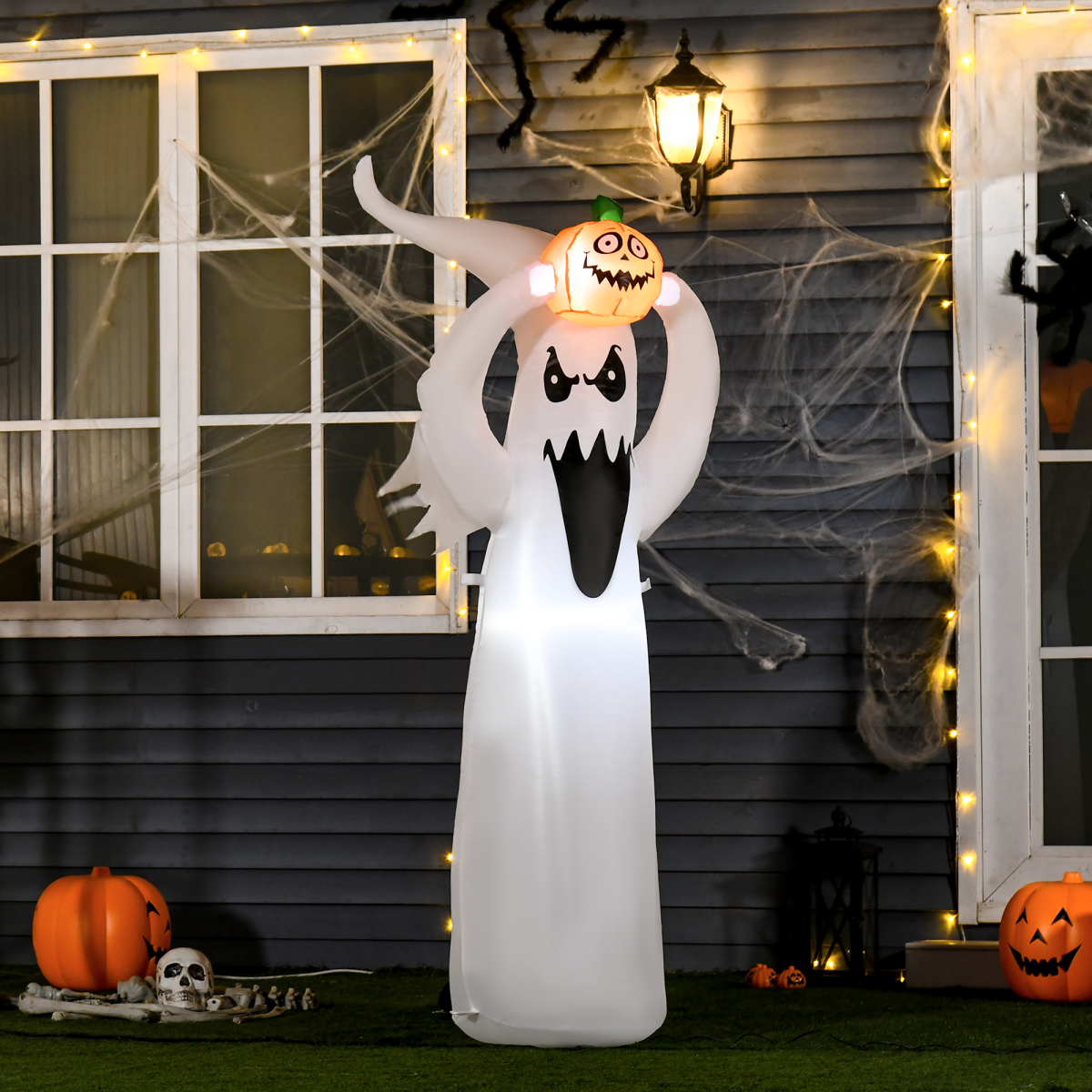 LED Inflatable Halloween Ghost & Pumpkin — 1.8m