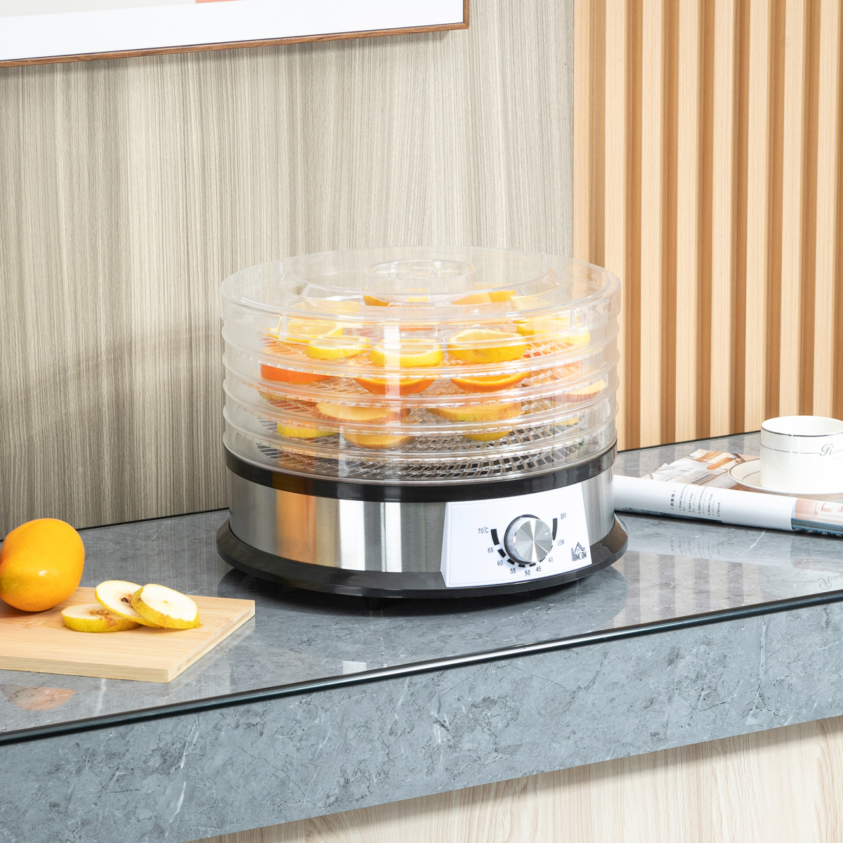 5-Tier Food Dehydrator — 250W, Silver