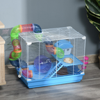Hamster Cage Carrier Small Animal House w/ Exercise Wheels Tunnel Tube Pawhut