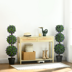 Set of 2 Potted Artificial Plants Ball Tree with Lavender Flowers, 110cm