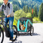 Pet Bicycle Trailer Dog Cat Bike Carrier Water Resistant W/ Hitch Coupler Green