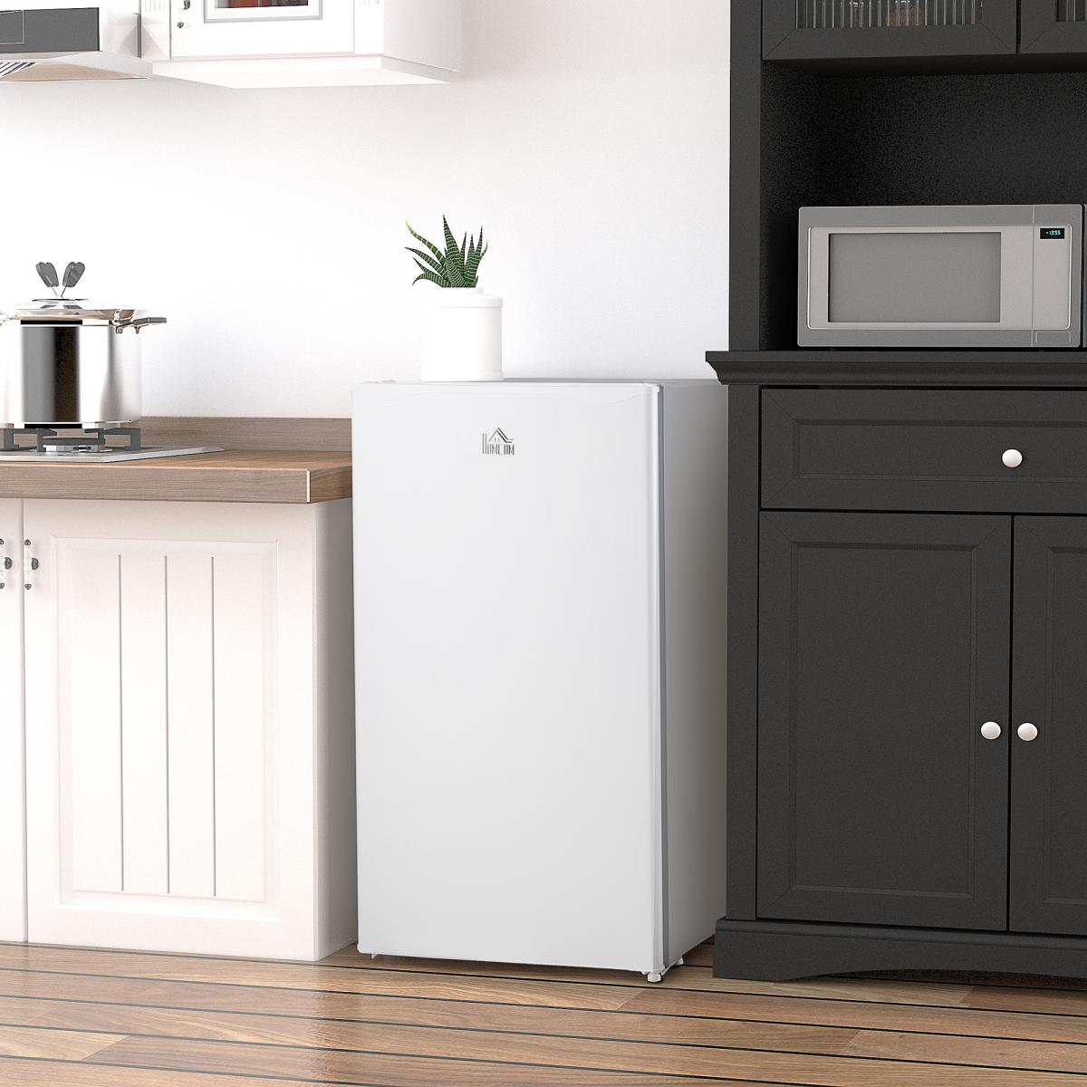 91L Freestanding Under Counter Fridge with Chiller Box Reversible Door White
