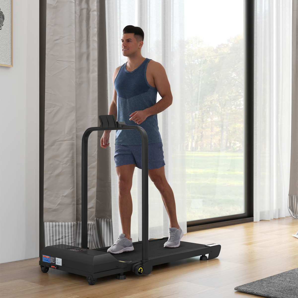 HOMCOM 2.5HP Folding Treadmill Walking Pad with Remote Control, 1-10KM/H