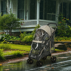 PawHut Pet Stroller for XS and S Dogs with Rain Cover - Khaki