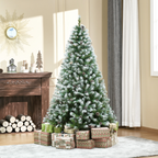 6FT Artificial Christmas Tree Pine Cones Xmas Home Deco Automatic Open Green