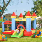 Bouncy Castle with Slide Pool 4 in 1 composition with Blower Multi-color