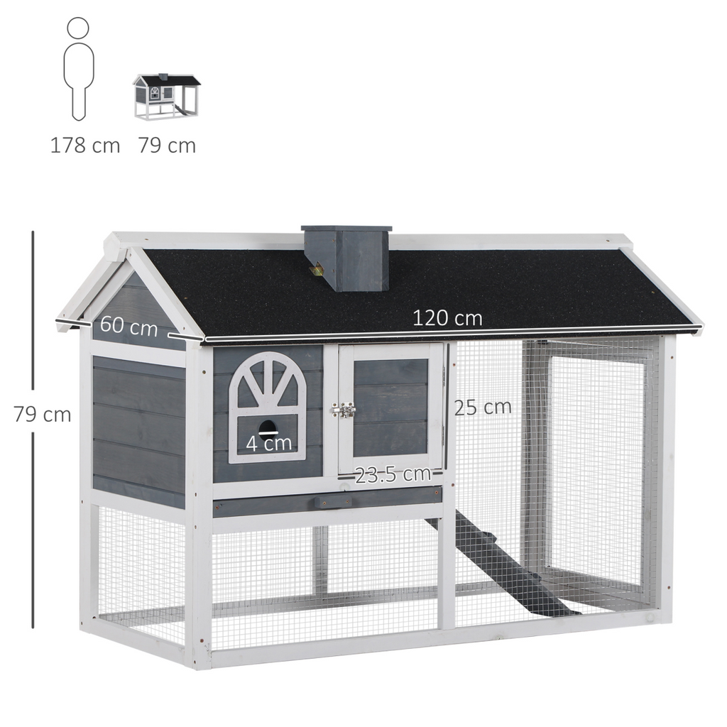 Rabbit Hutch Wood Bunny Cage for Outdoor Indoor with Pull Out Tray Run Box Ramp