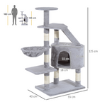 Deluxe Cat Tree Climb Post Kitten Scratching Condo Furniture Activity Pawhut