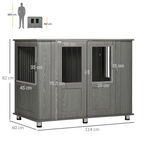 Dog Crate Kennel Cage for Extra Large Dog, Indoor End Table, Grey