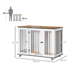 Dog Crate Furniture End Table w/ Lockable Door, for Large Dogs - White Pawhut