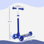 AIYAPLAY Kids 3 Wheel Scooter for 2-6 Years Old with Adjustable Height, Blue