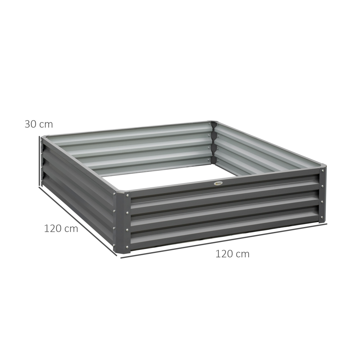 Outsunny Raised Garden Bed Metal Garden Flower Vegetable Planter Light Grey