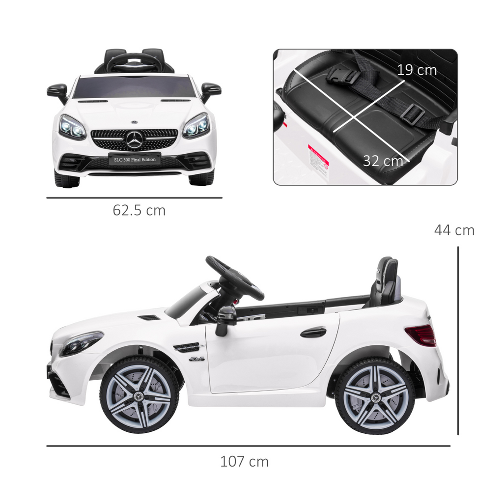 Benz 12V Kids Electric Ride On Car with Remote Control Music White