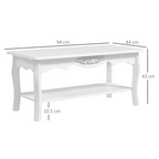 Coffee Table, 94Lx44Wx42H cm-White