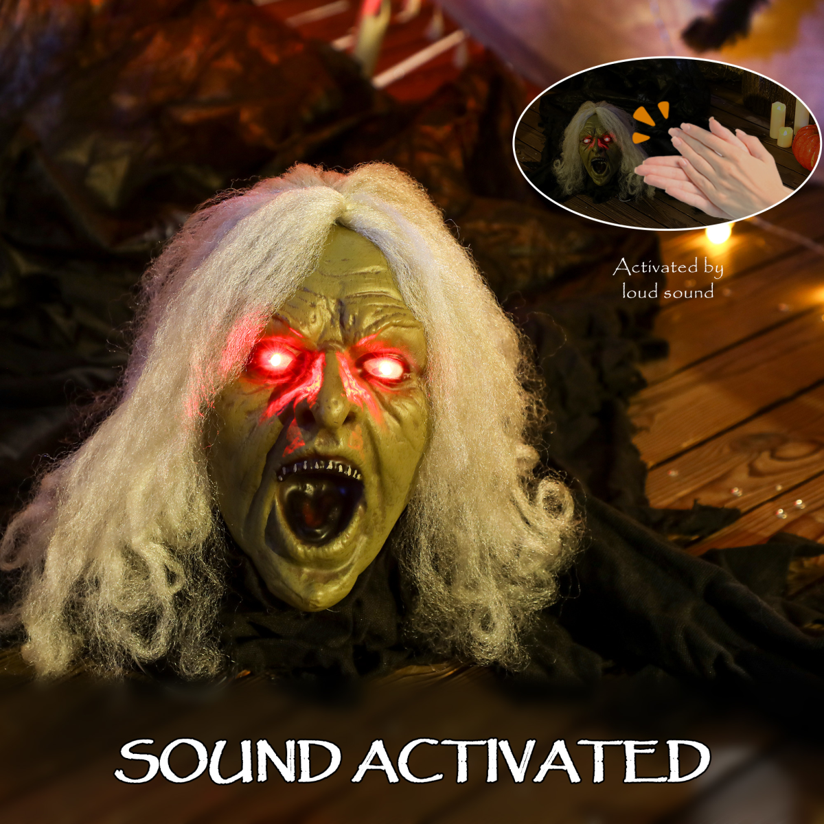 Outsunny 183 cm Life Size Scary Halloween Decorations, Battery Operated