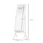 Tall Freestanding Dressing Mirror with Adjustable Tilt White