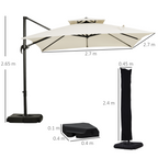 Steel Frame Outdoor Roma Cantilever Umbrella