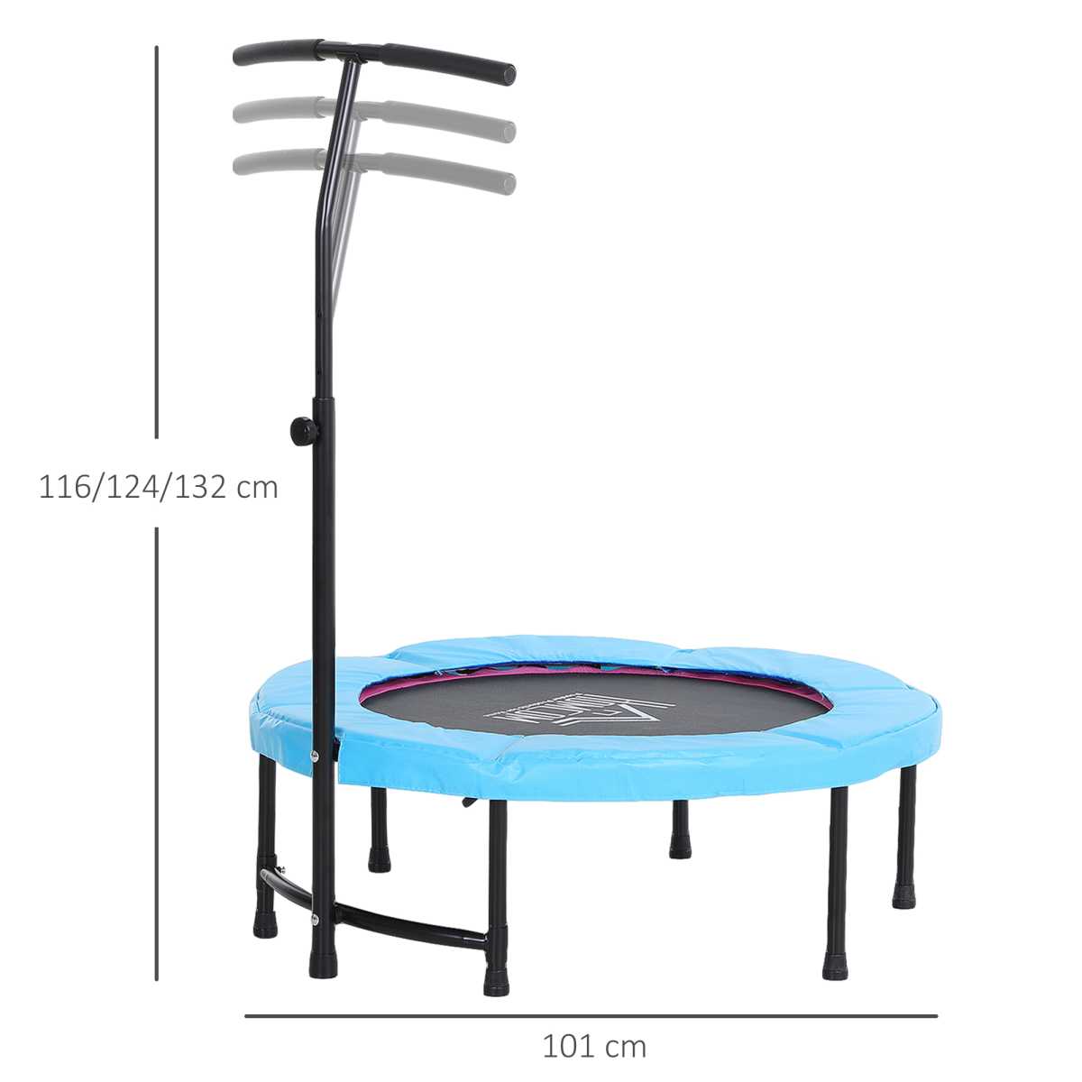 40'' Kids Mini Trampoline, Adult Rebounder Jumper w/ Handle Fitness HOMCOM