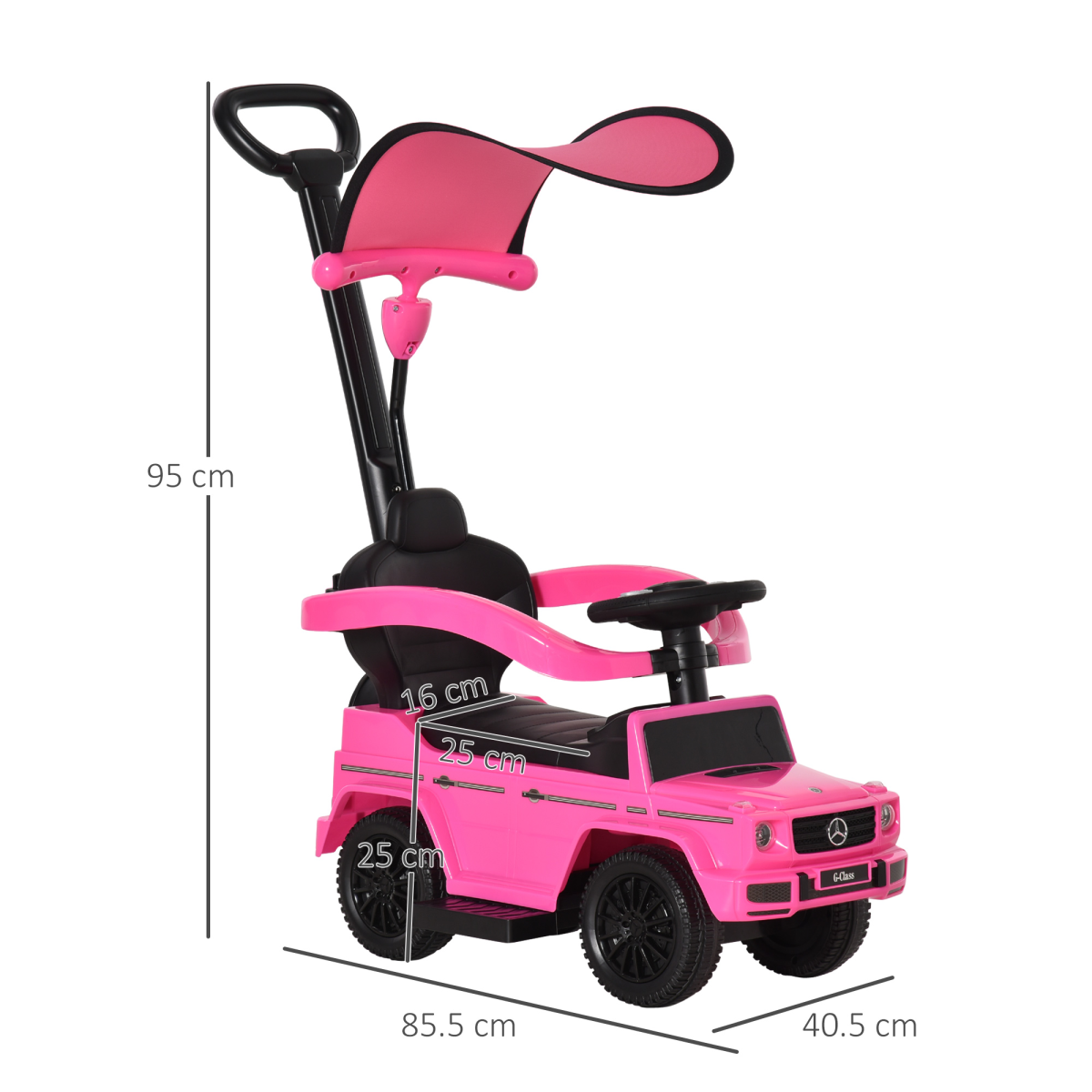 Benz G350 Ride-on Sliding Car Floor Slider Stroller Kids Vehicle, Pink