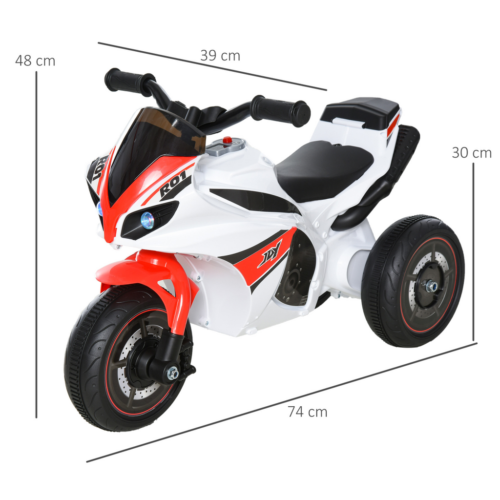Kids Ride-On Police Bike 3-Wheel Vehicle with Music Lights 18-36 Mths