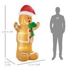 6ft Christmas Inflatable Gingerbread Man & Santa Hat with LED Lights