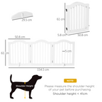 Three-Panel Freestanding Wooden Dog Gate with Support Feet