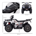 12V Electric Quad Bike for Kids with LED Headlights, Music - White