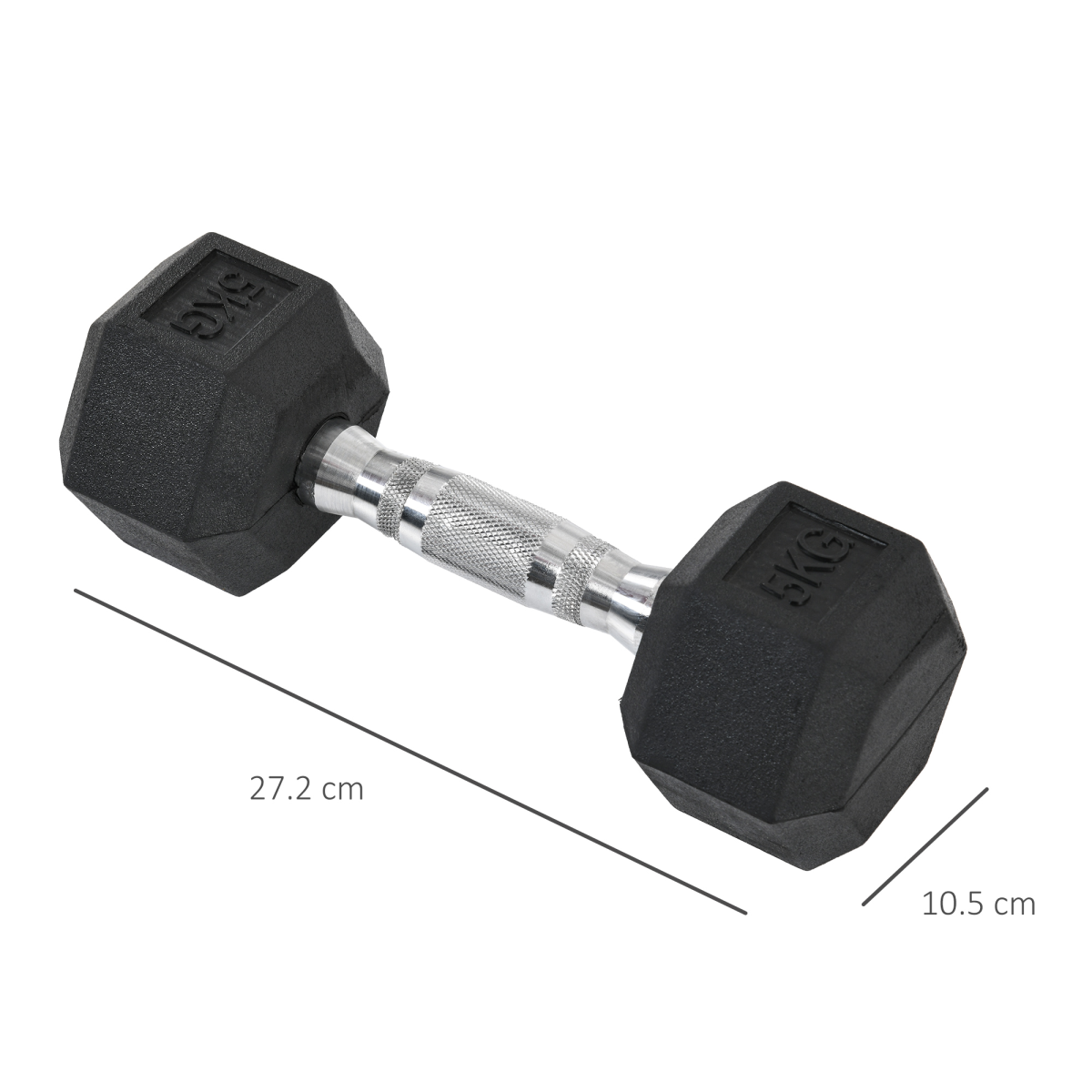 Hexagonal Dumbbells Kit Weight Lifting Exercise for Home Fitness 2x5kg HOMCOM
