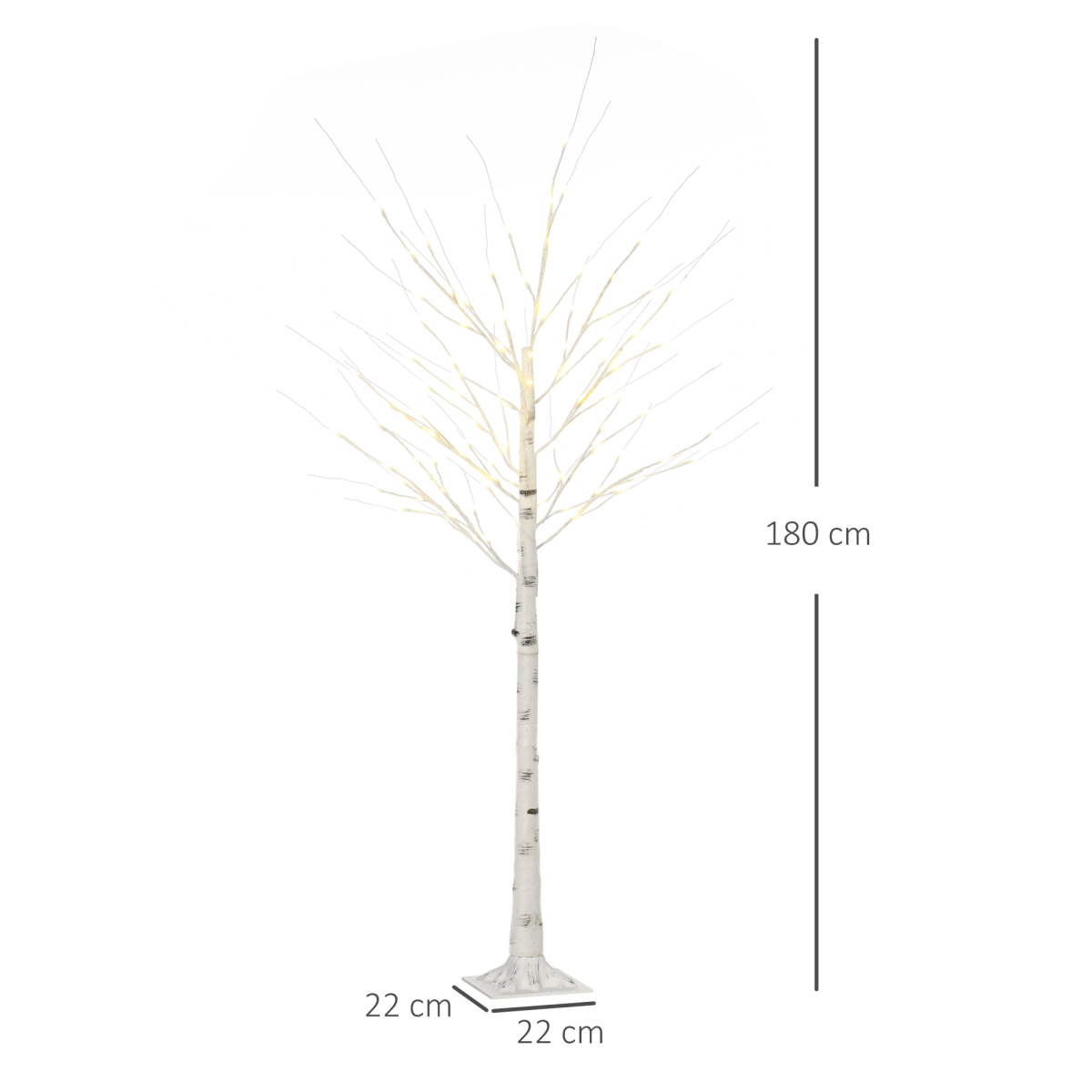 6ft Artificial White Birch Tree Light 96 Warm White Pre-Lit LED Light