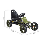 Pedal Go Kart Ride On Racer Hand Brake EVA Tyre Adjsuatble Seat Green