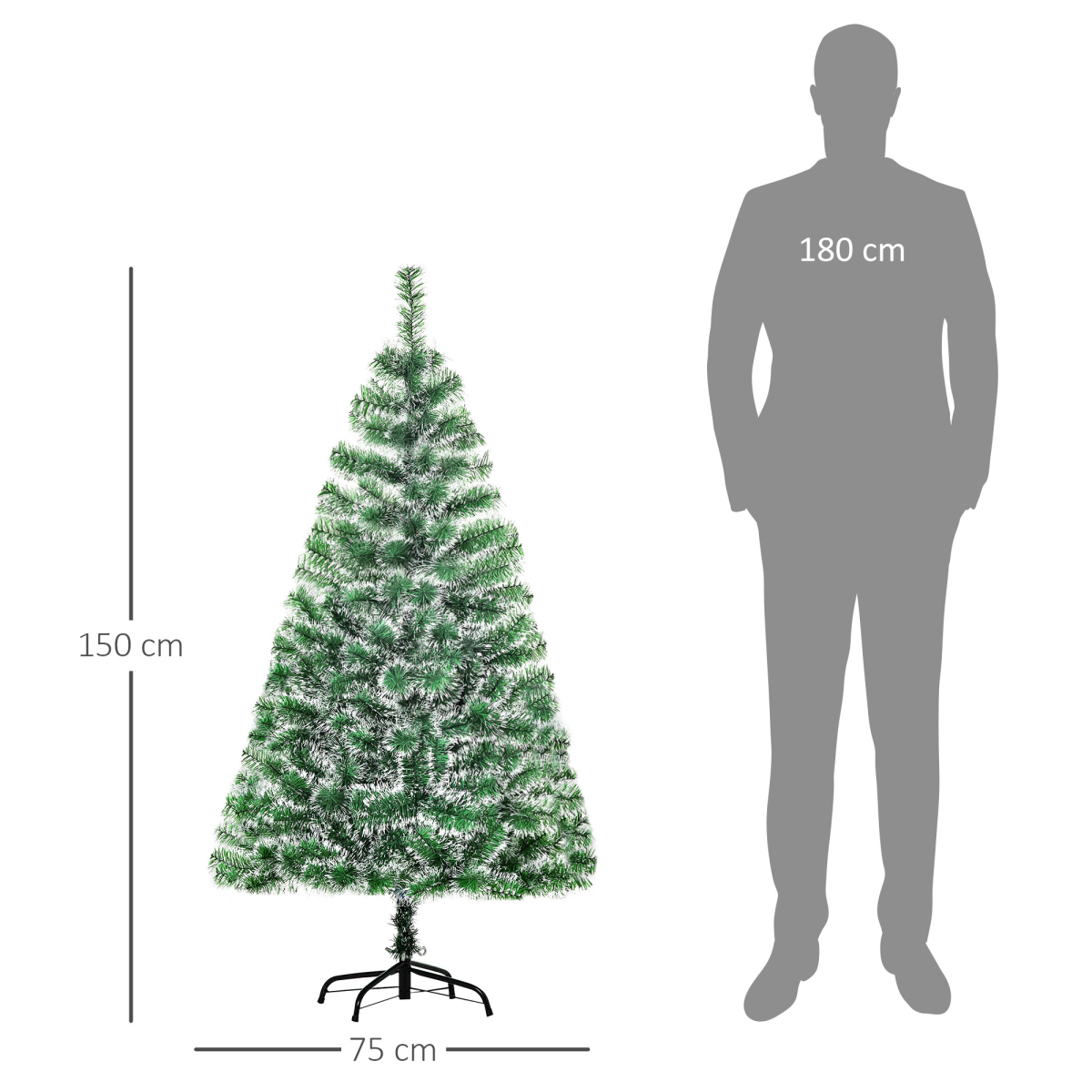 5ft Indoor Christmas Tree Artificial Deco Xmas Gift Metal Stand 416 Tips