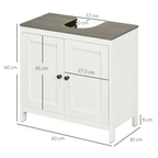 Freestanding Bathroom Under Sink Cabinet w/ Doors Adjustable Shelf, White