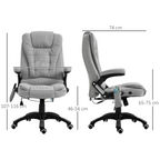Executive Reclining Chair w/ Heating Massage Points Relaxing Headrest Grey