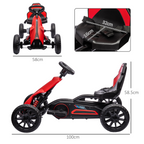 12V Electric Go Kart with Forward Reversing 2 Speeds for 3-8 Yrs - Red