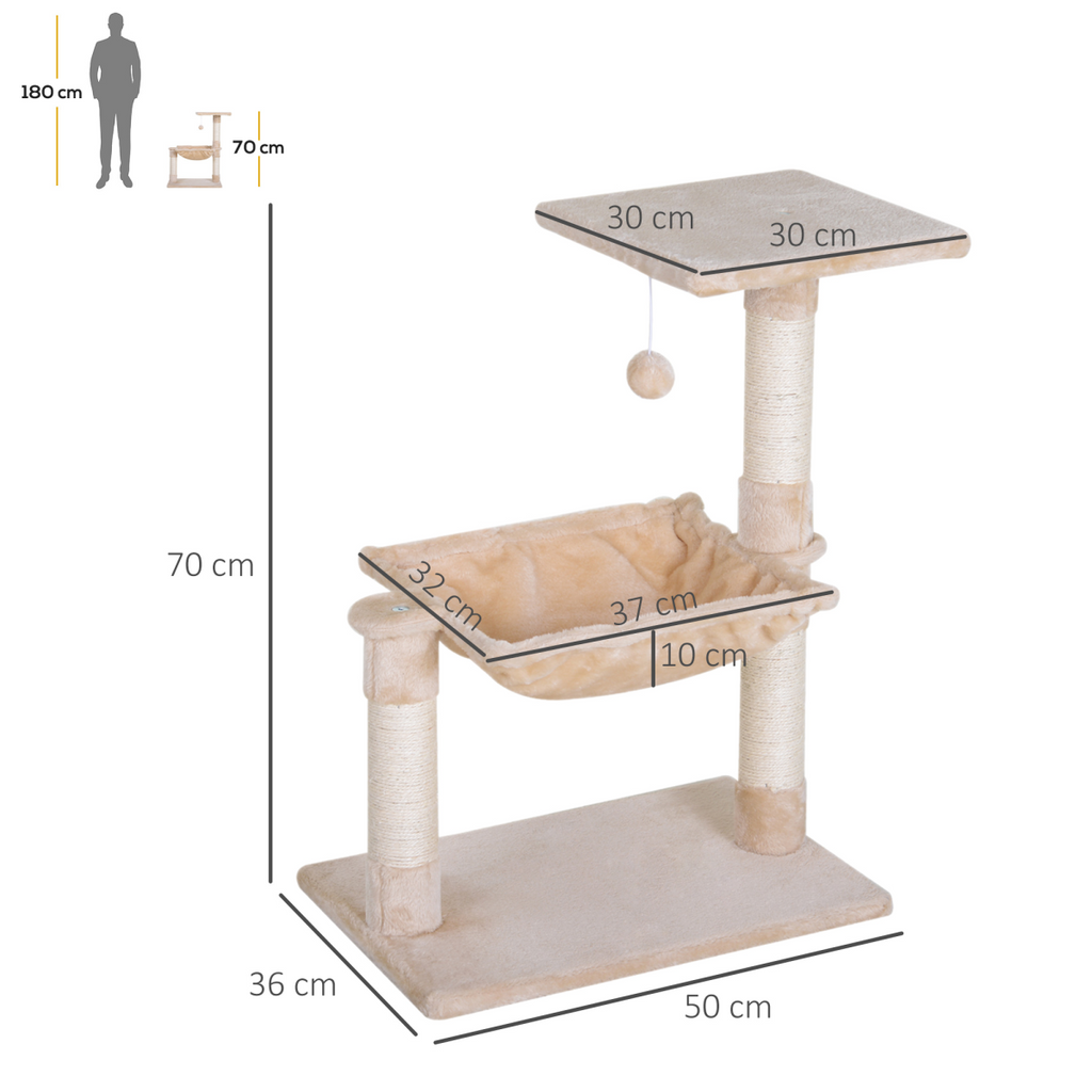 Cat Activity Tree Kitten Play Tower Palace Two-Tier with Sisal Scratching Post