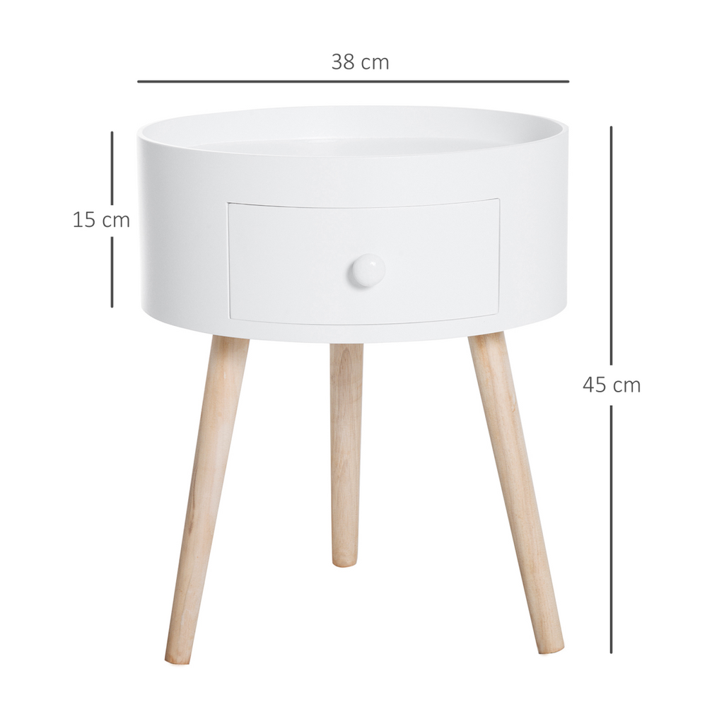 Round Coffee Table, ?38 x 45H cm-White