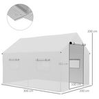 Outsunny Tunnel Greenhouse W/ UV-resistant PE Cover, Wide Door, 2 x 3(m), White