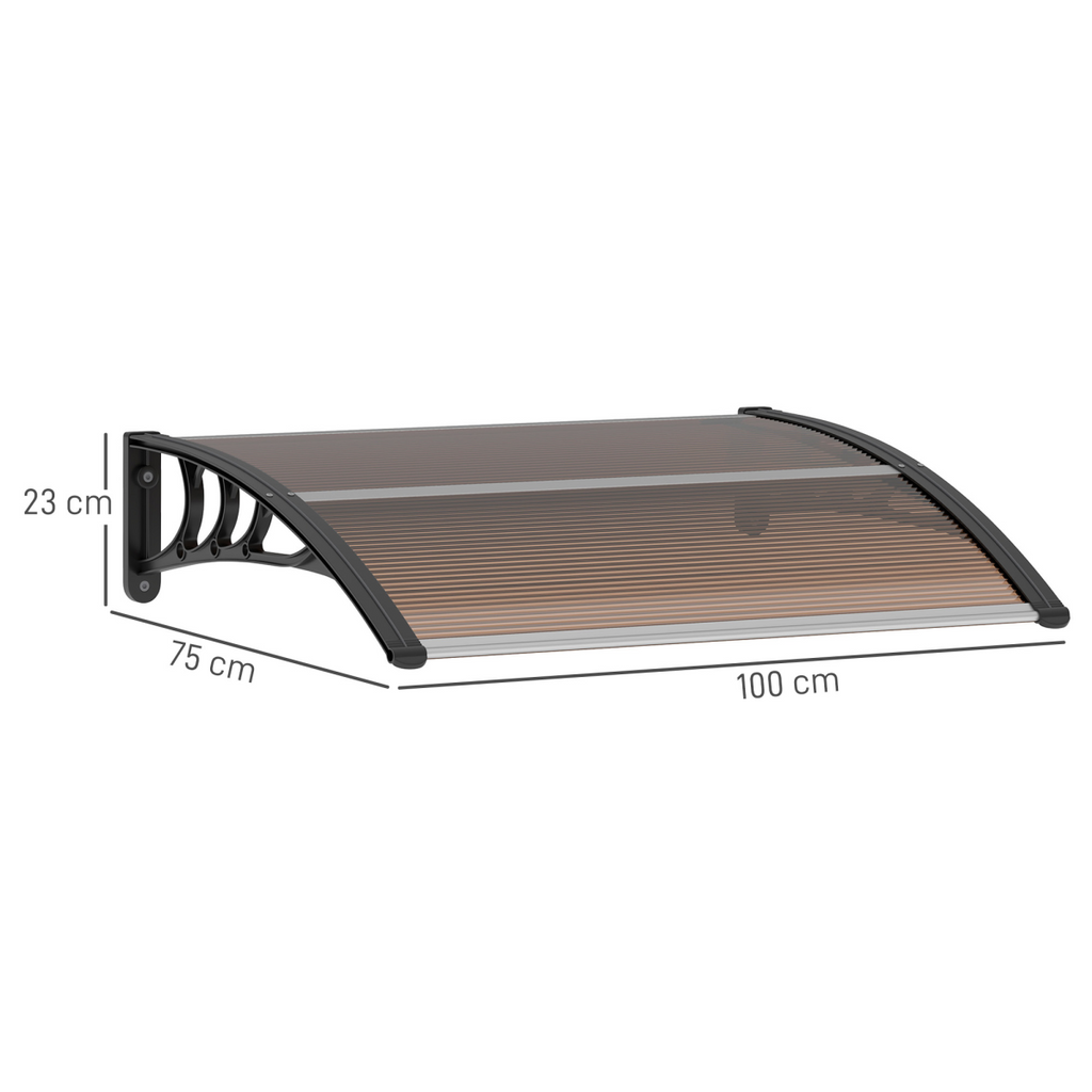 Outsunny Outdoor Window Door Canopy Fixed Awning Porch UV Water Cover Brown